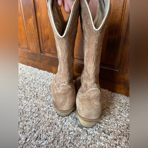 Wolverine Western Cowboy Boots Brown Suede Women’s Size 7.5 - Picture 3 of 7